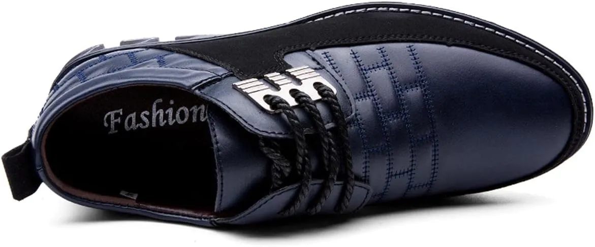 Men's Casual Lace Up Business Oxford Leather Shoes Comfort Loafers for Male Business Work Office Dress