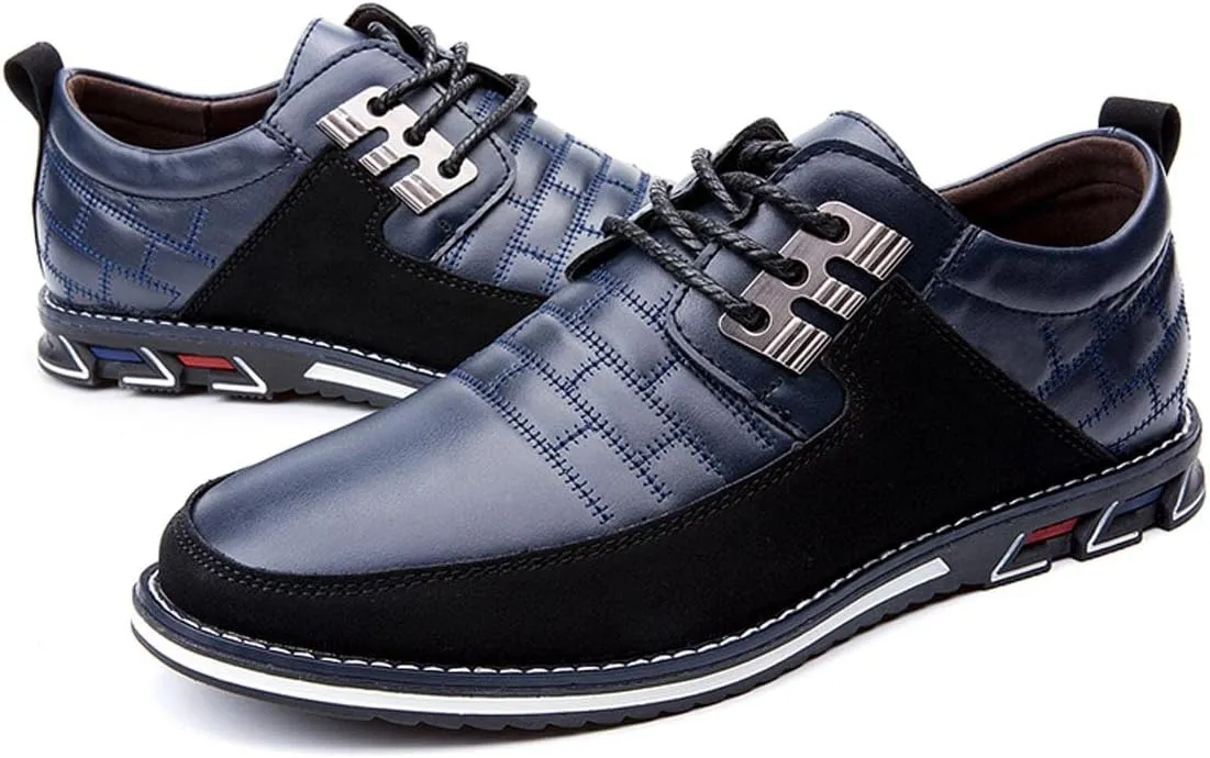 Men's Casual Lace Up Business Oxford Leather Shoes Comfort Loafers for Male Business Work Office Dress