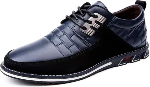 Men's Casual Lace Up Business Oxford Leather Shoes Comfort Loafers for Male Business Work Office Dress