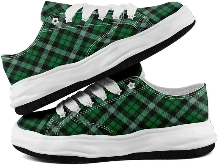 Men's Classic Plaid Canvas Sneakers Comfortable Casual Rubber Shoes Breathable Durable Fashion Trainers for Women