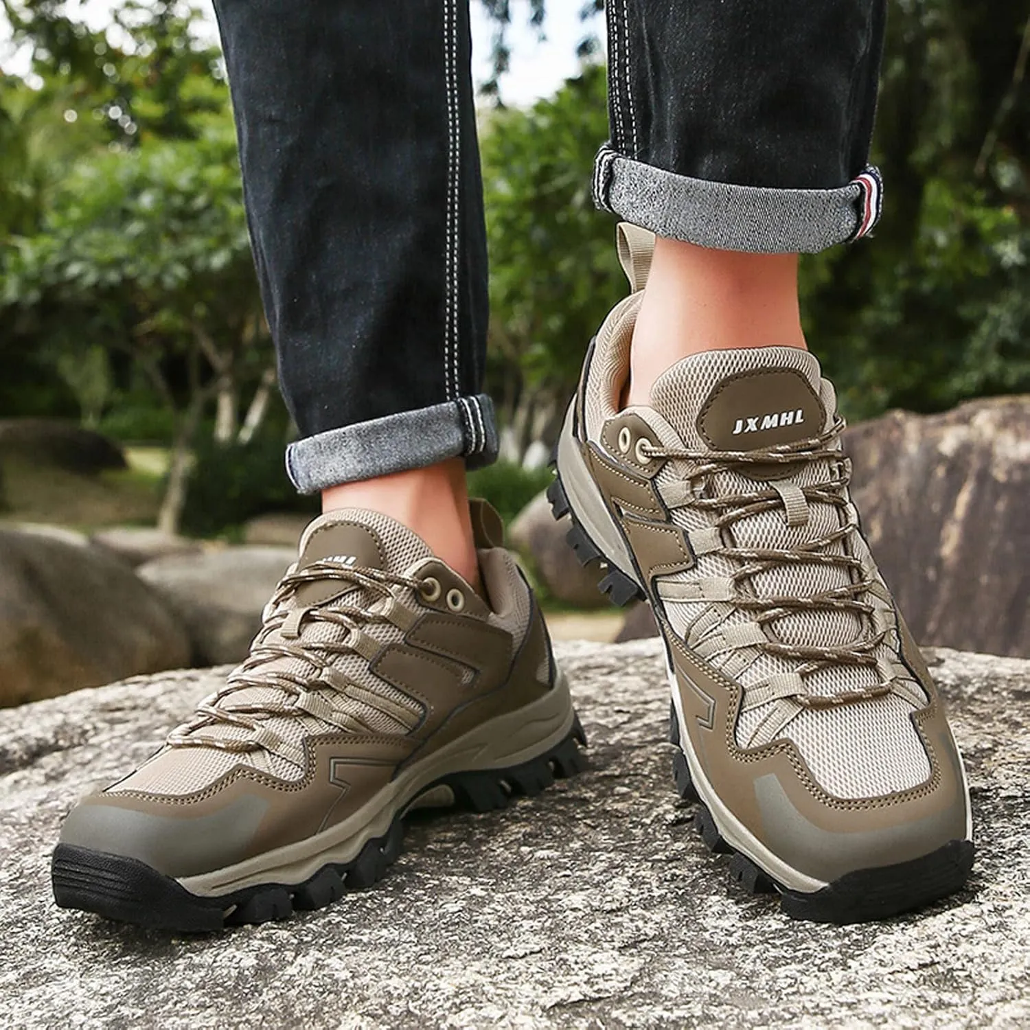 Men's Hiking Shoes Low-Top Walking Sneakers for Women Outdoor Lightweight Trail Shoes Anti-slip