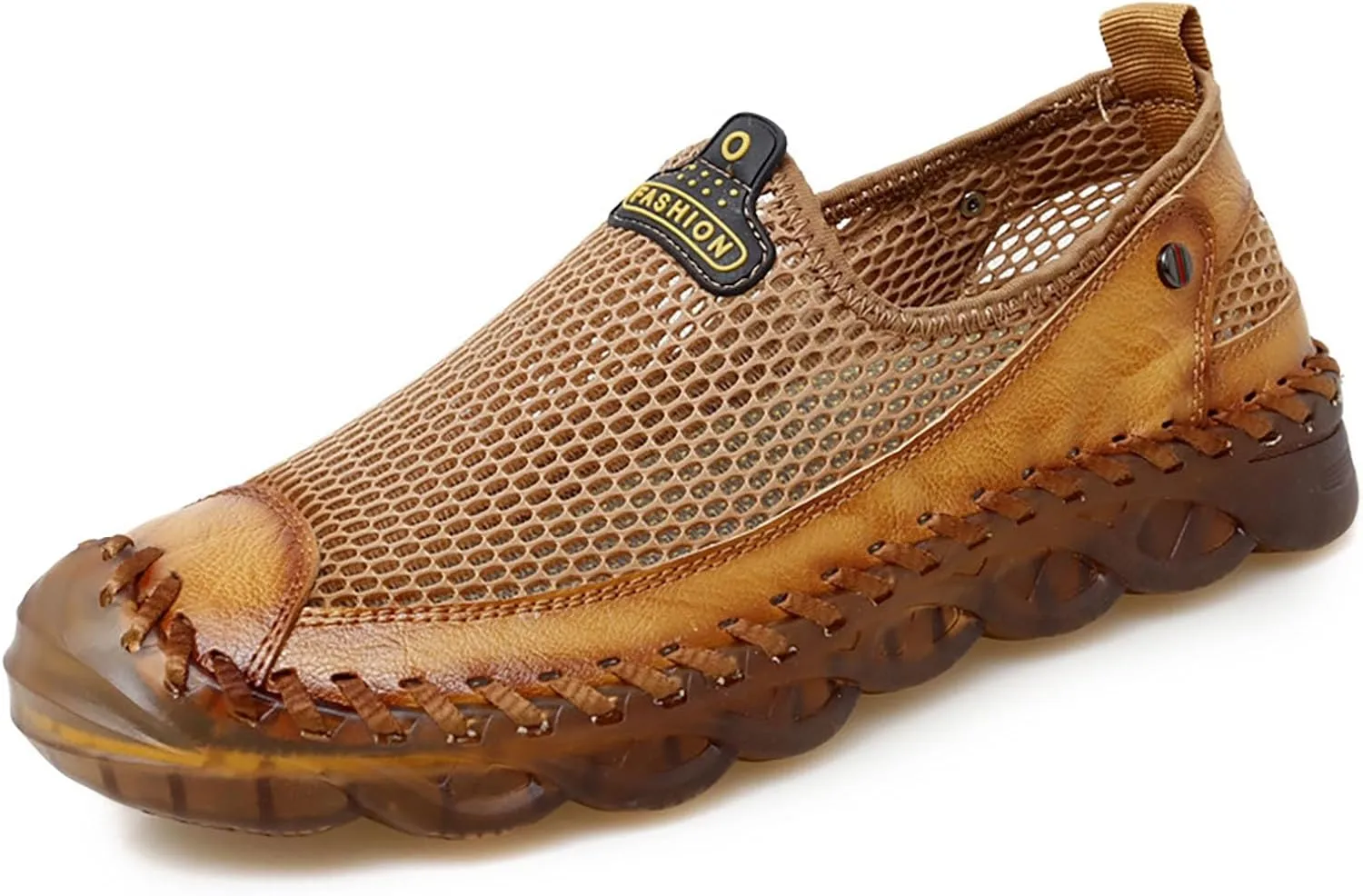 Men's Mesh Breathable Walking Loafers Outdoor Lightweight Slip-on Mesh Casual Hiking Shoes