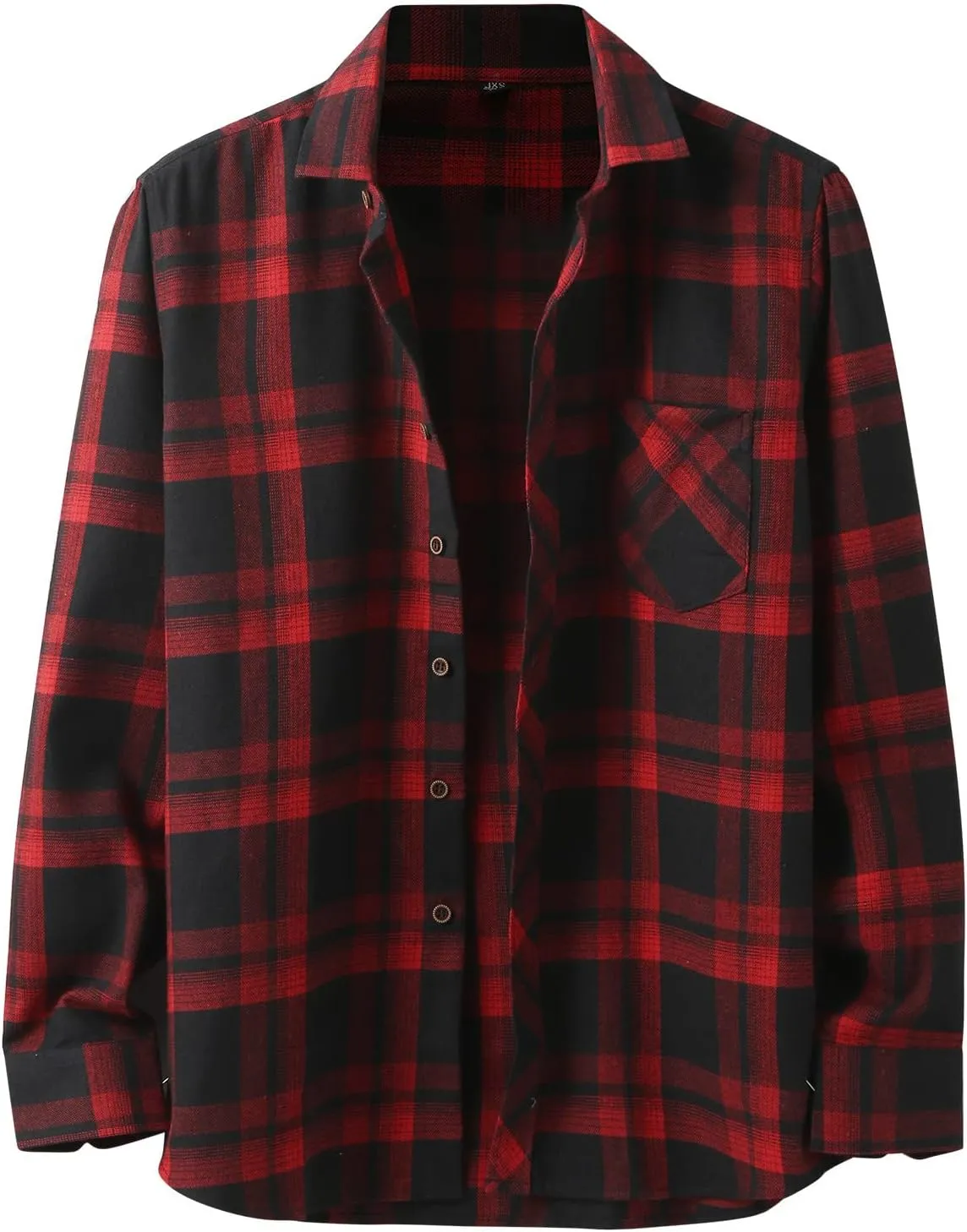 Men's Plaid Hooded Shirts Square Printing Lightweight Breathable Long Sleeve Lapel Men Plus Size Big&Tall Mens with