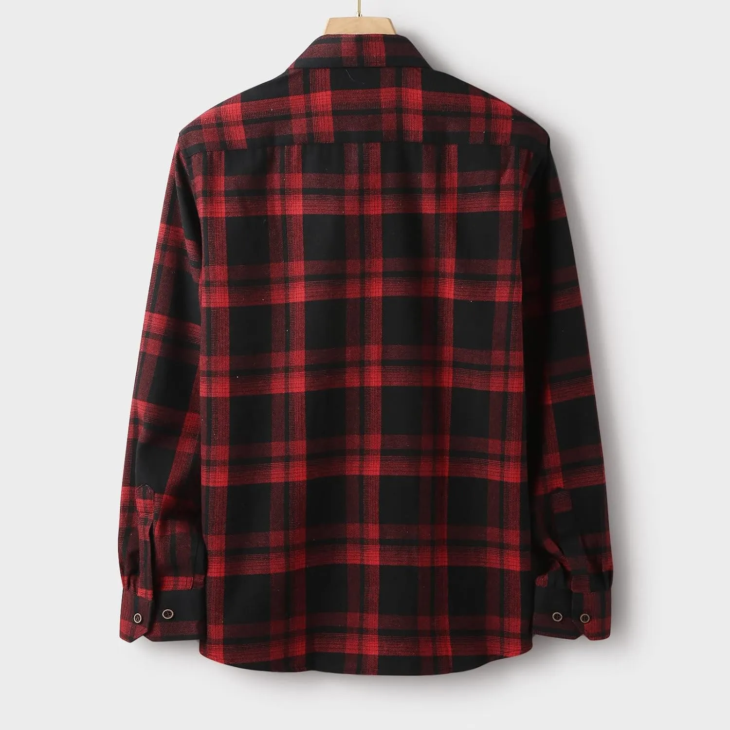 Men's Plaid Hooded Shirts Square Printing Lightweight Breathable Long Sleeve Lapel Men Plus Size Big&Tall Mens with