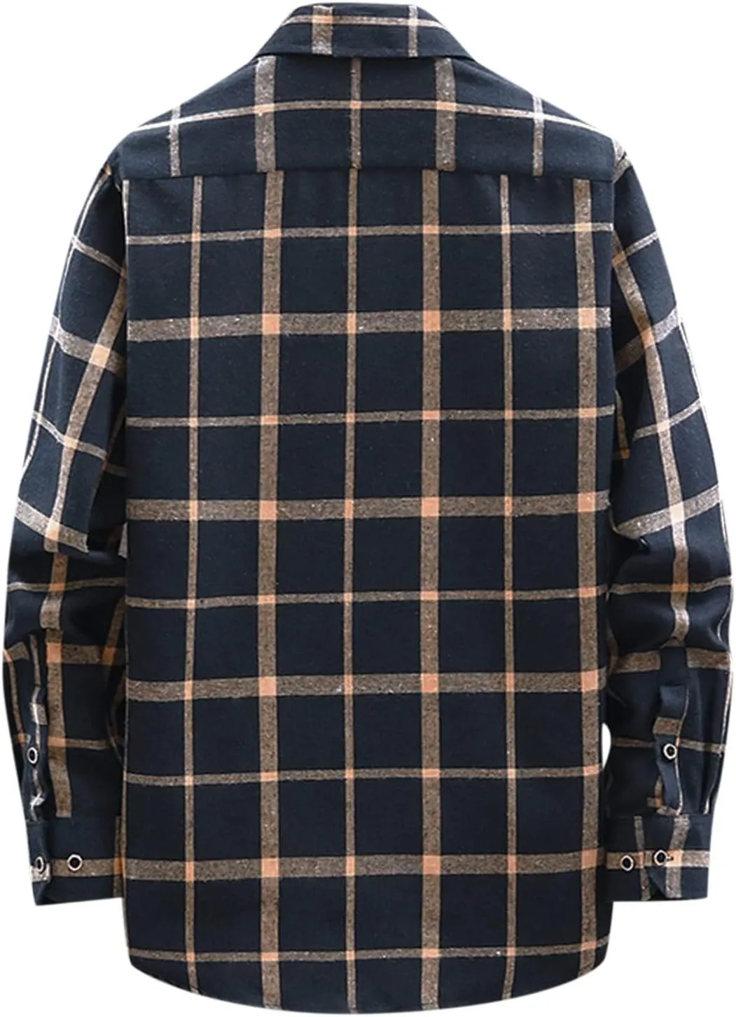 Men's Plaid Hooded Shirts Square Printing Lightweight Breathable Long Sleeve Lapel Men Plus Size Big&Tall Mens with