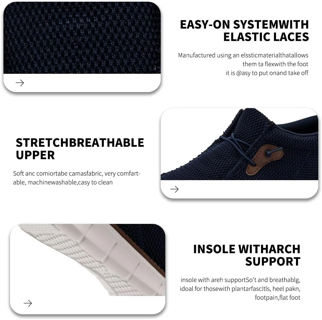 Mens Slip on Loafers Boat Shoes Non Slip Walking Shoes Fashion Sneakers for Men Comfort Lightweight Breathable Casual Office Shoes