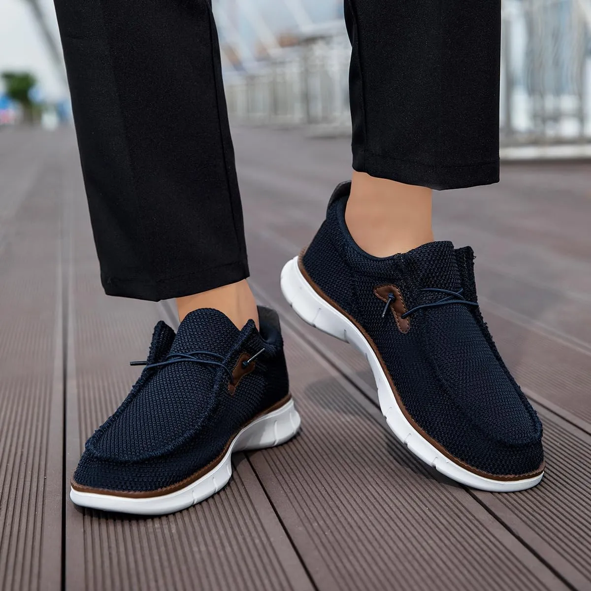 Mens Slip on Loafers Boat Shoes Non Slip Walking Shoes Fashion Sneakers for Men Comfort Lightweight Breathable Casual Office Shoes