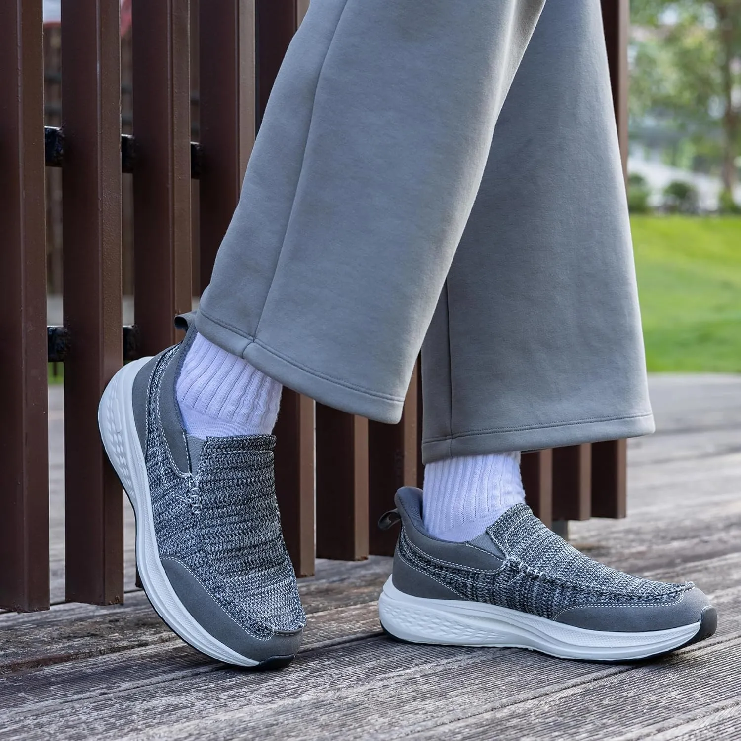 Men's Slip On Loafers | Causal Walking Shoes with Arch Support | Comfortable Lightweight Loafers for Plantar Fasciitis US 7-13