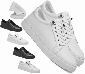 Men's Stylish Sneakers These Lightweight Leather Shoes Offer Breathability. Perfect for Walking, Business, or Casual outings, They Feature a Non-Slip Sole and lace-up Design for a Secure fit.