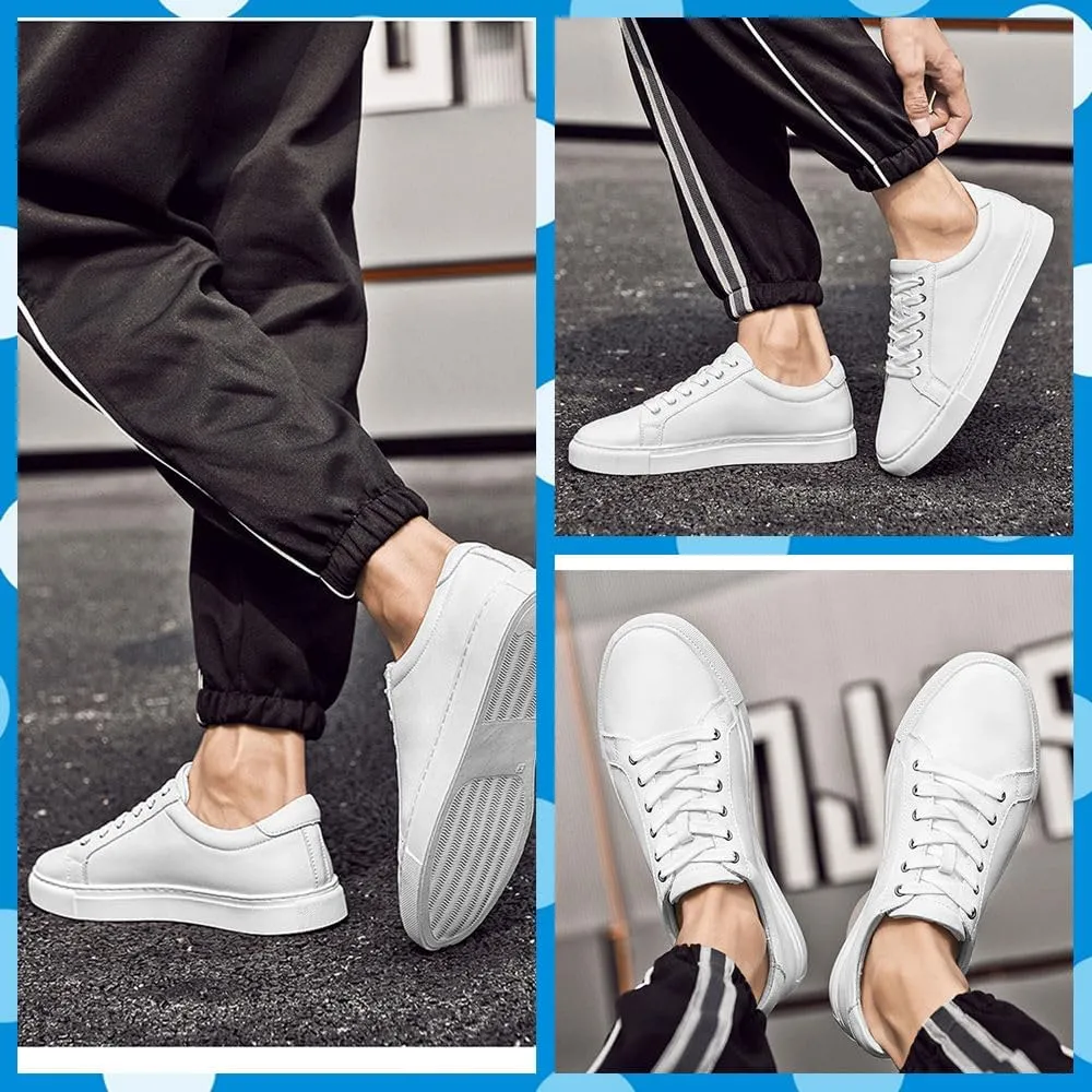 Men's Stylish Sneakers These Lightweight Leather Shoes Offer Breathability. Perfect for Walking, Business, or Casual outings, They Feature a Non-Slip Sole and lace-up Design for a Secure fit.