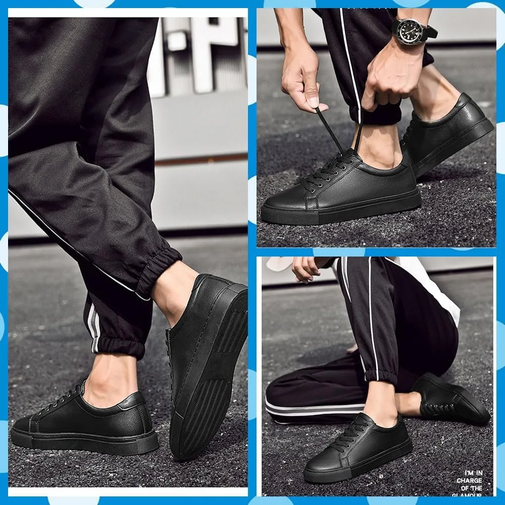 Men's Stylish Sneakers These Lightweight Leather Shoes Offer Breathability. Perfect for Walking, Business, or Casual outings, They Feature a Non-Slip Sole and lace-up Design for a Secure fit.