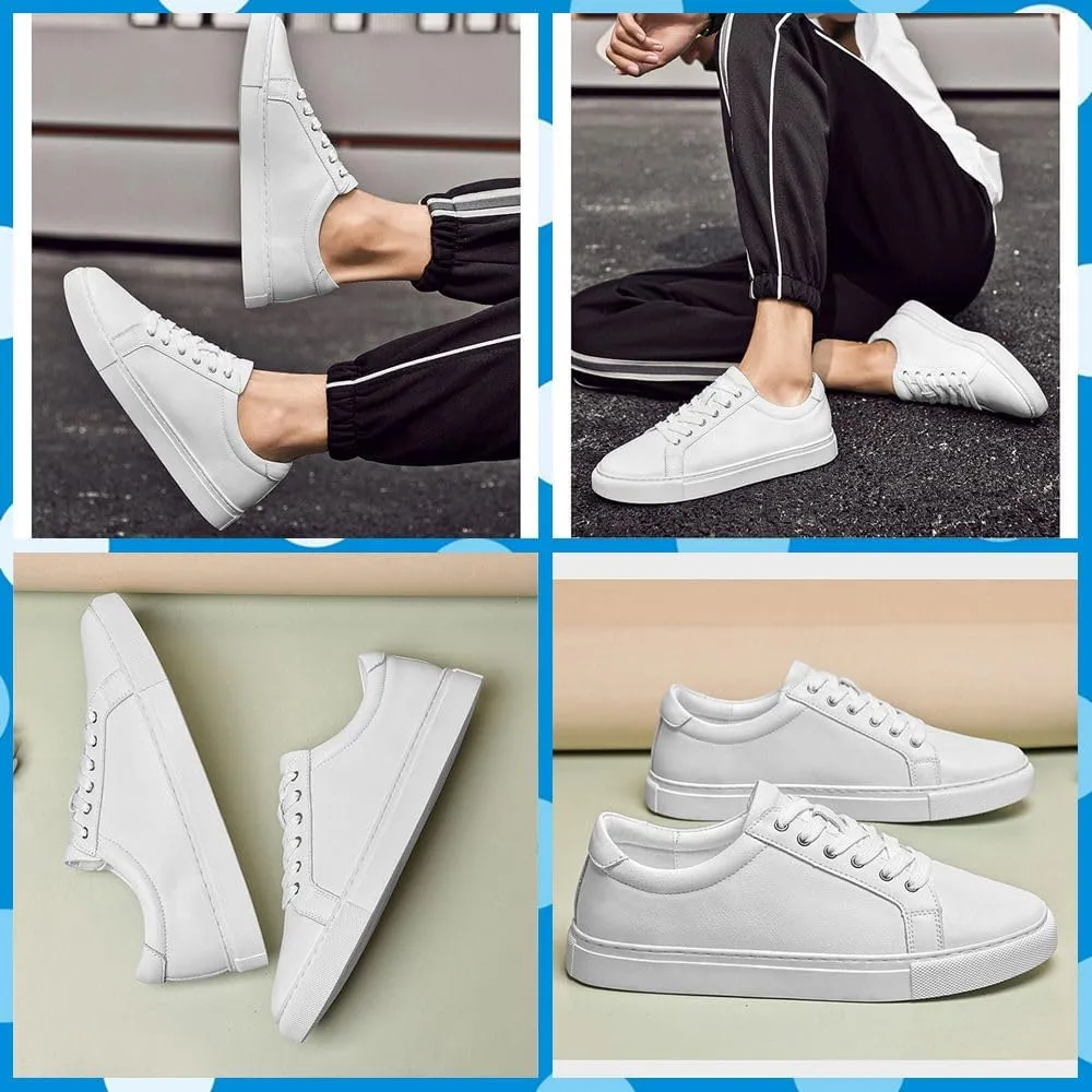 Men's Stylish Sneakers These Lightweight Leather Shoes Offer Breathability. Perfect for Walking, Business, or Casual outings, They Feature a Non-Slip Sole and lace-up Design for a Secure fit.