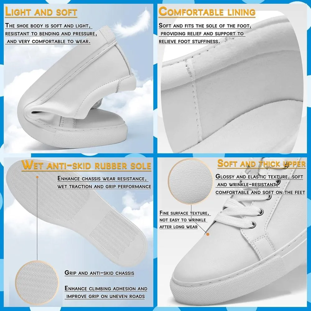 Men's Stylish Sneakers These Lightweight Leather Shoes Offer Breathability. Perfect for Walking, Business, or Casual outings, They Feature a Non-Slip Sole and lace-up Design for a Secure fit.