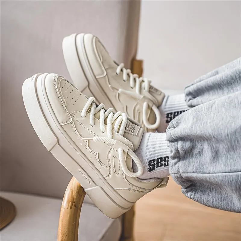 Men's Trendy Stylish Sneakers, Comfortable Breathable Wear-Resistant Skateboard Shoes for All Seasons Fashion Men’s Platform Chunky Sneakers,Street Style Footwear Shoes Size 6.5-10
