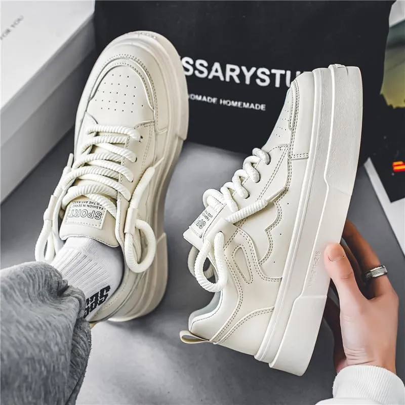 Men's Trendy Stylish Sneakers, Comfortable Breathable Wear-Resistant Skateboard Shoes for All Seasons Fashion Men’s Platform Chunky Sneakers,Street Style Footwear Shoes Size 6.5-10