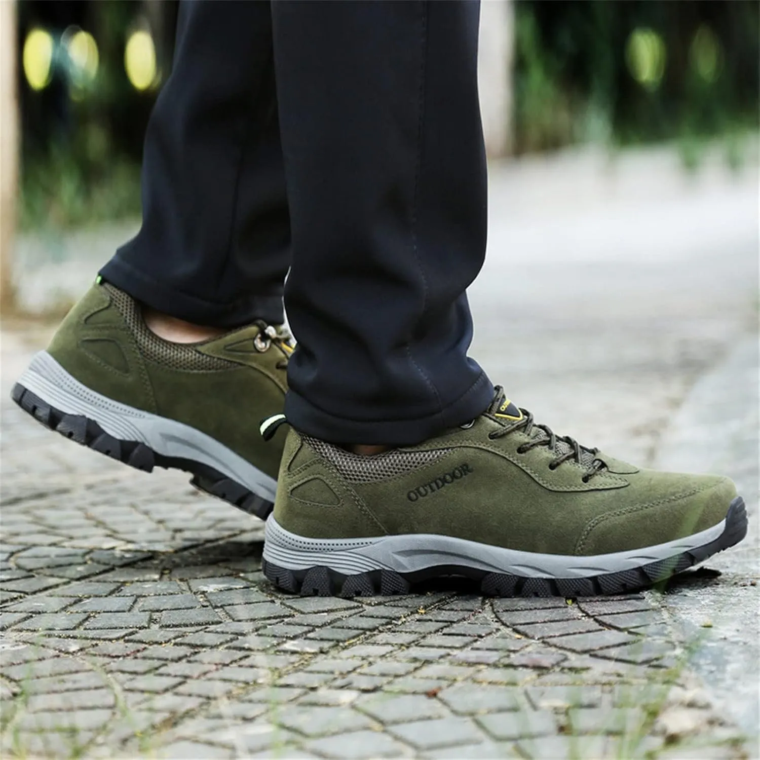 Men's Walking Shoes Waterproof Hiking Shoes Slip on Orthopedic Sneakers Outdoor Non Slip Shoes Casual Trail Shoes