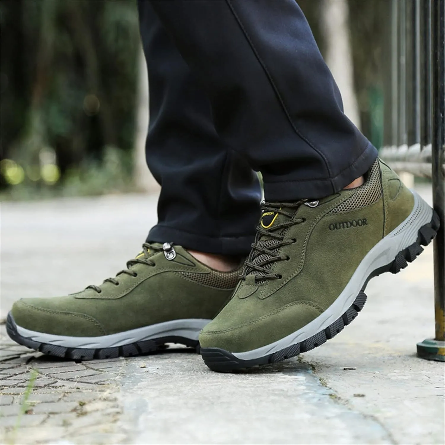 Men's Walking Shoes Waterproof Hiking Shoes Slip on Orthopedic Sneakers Outdoor Non Slip Shoes Casual Trail Shoes