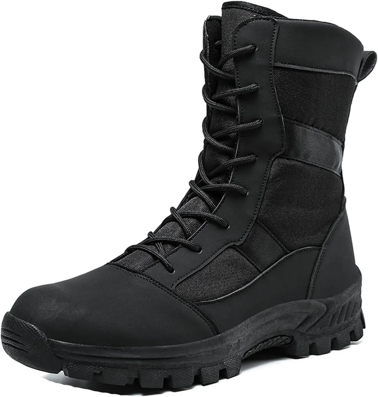 Men's Waterproof Hiking Boots Platform Round toe Lace-up Non-slip Camping Trail High Combat Boots Outdoor Desert Boots