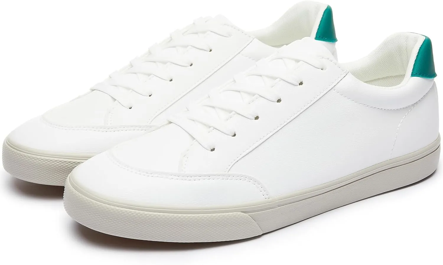 Mens White Sneakers Leather Simple Casual Shoes Fashion Sneakers for Men Classic Low Top Sneaker Breathable Tennis Shoes
