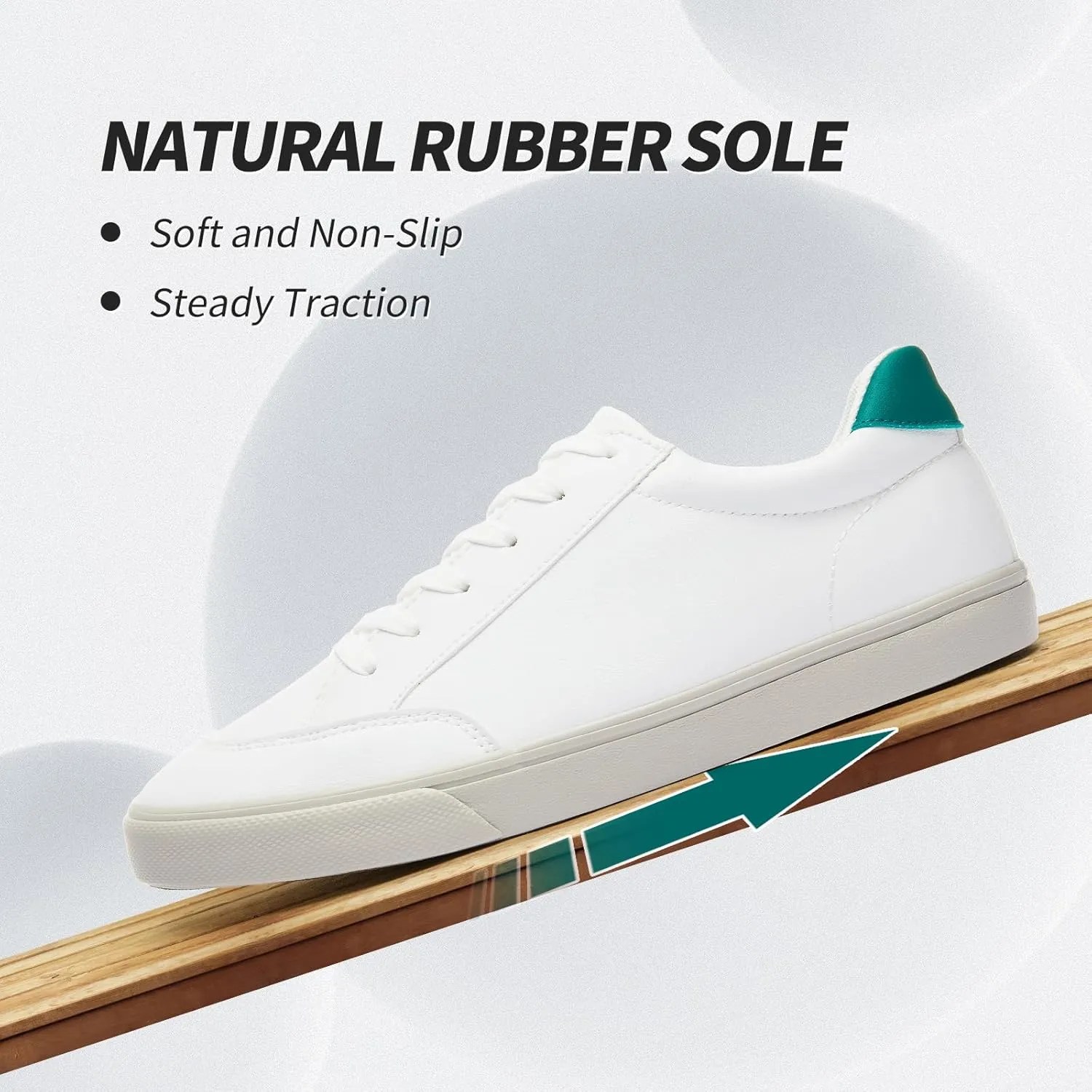 Mens White Sneakers Leather Simple Casual Shoes Fashion Sneakers for Men Classic Low Top Sneaker Breathable Tennis Shoes