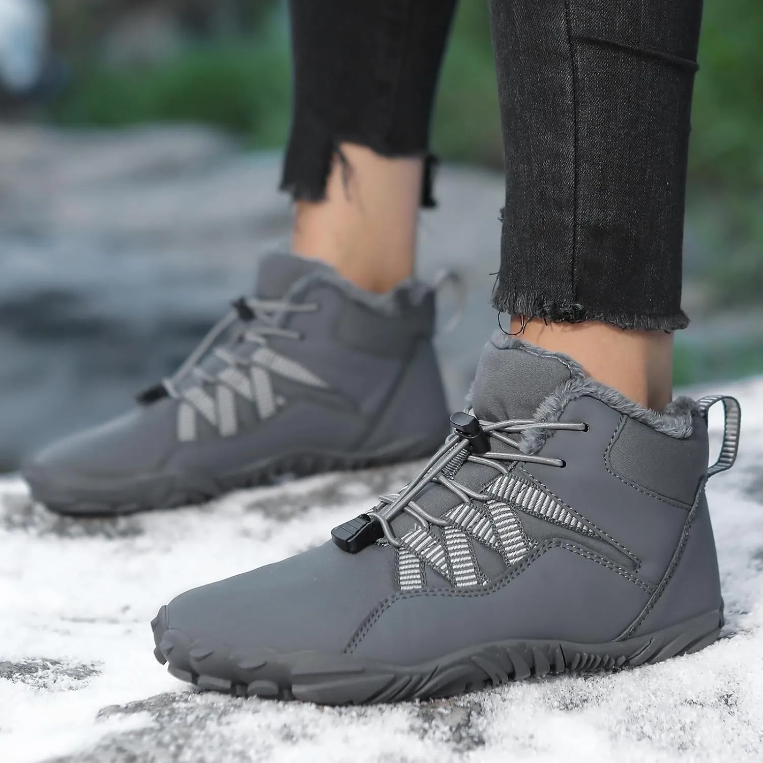 Mens Womens Barefoot Minimalist Shoes Winter Boots Zero Drop Sole Trail Running Sneakers Snow Wide Toe Box Barefoot Boots Unisex