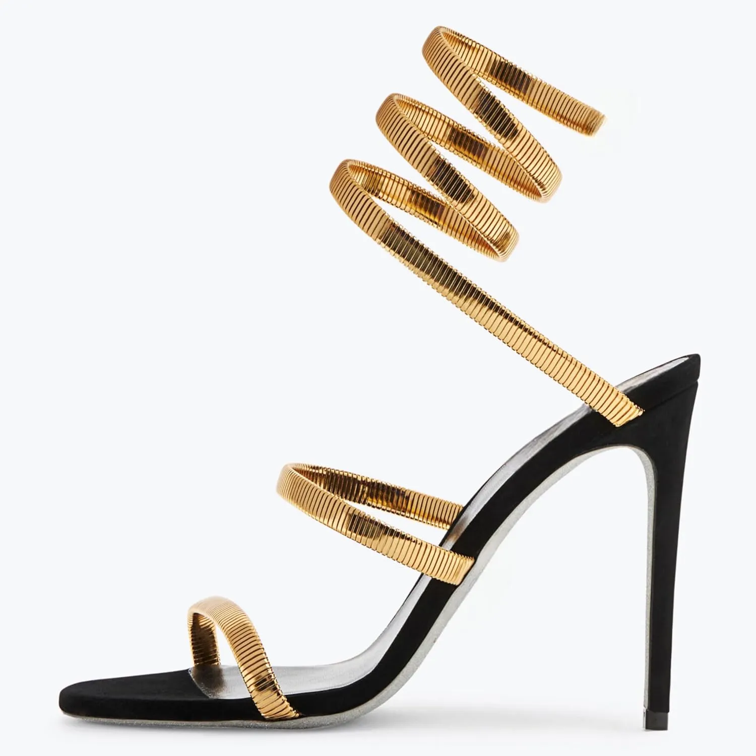 Metallic Luster Strappy Spiraling Around Ankle High Heeled Sandals for Women,Women’s Open Round Toe Sexy Stiletto High Heels Lace Up Party Evening Wedding Prom Dress Summer Pumps Shoes