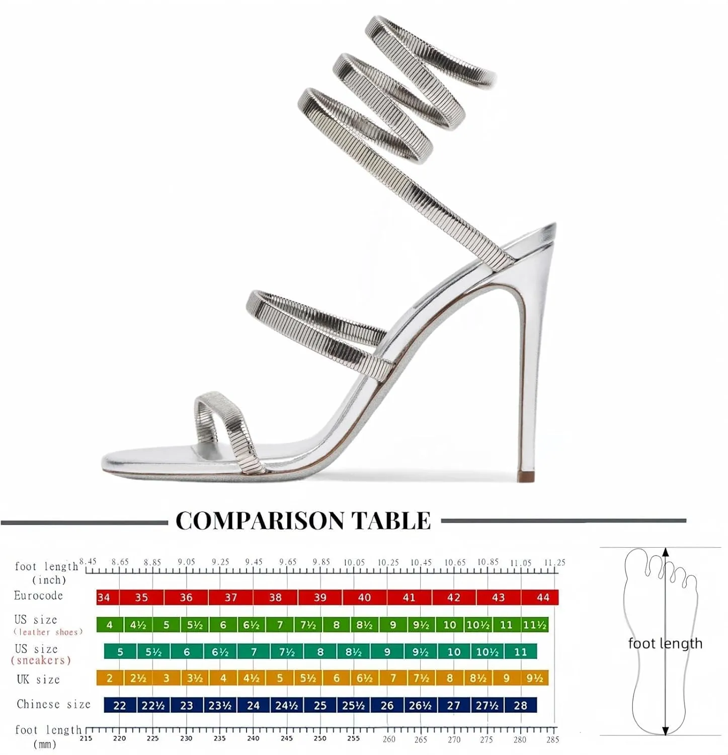 Metallic Luster Strappy Spiraling Around Ankle High Heeled Sandals for Women,Women’s Open Round Toe Sexy Stiletto High Heels Lace Up Party Evening Wedding Prom Dress Summer Pumps Shoes