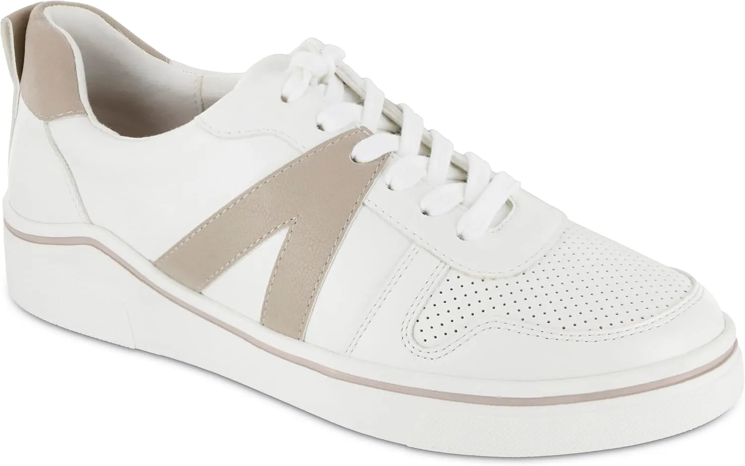 MIA Womens Alta Perforated Lace Up Sneakers Shoes Casual - Beige, Off White - Size 9 M