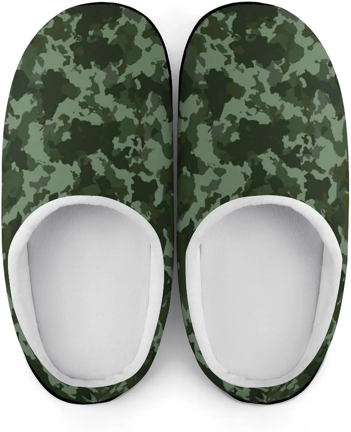 Military Or Hunting Camouflage House Slippers for Women Soft Cotton Indoor Shoes Non Skid On Bedroom