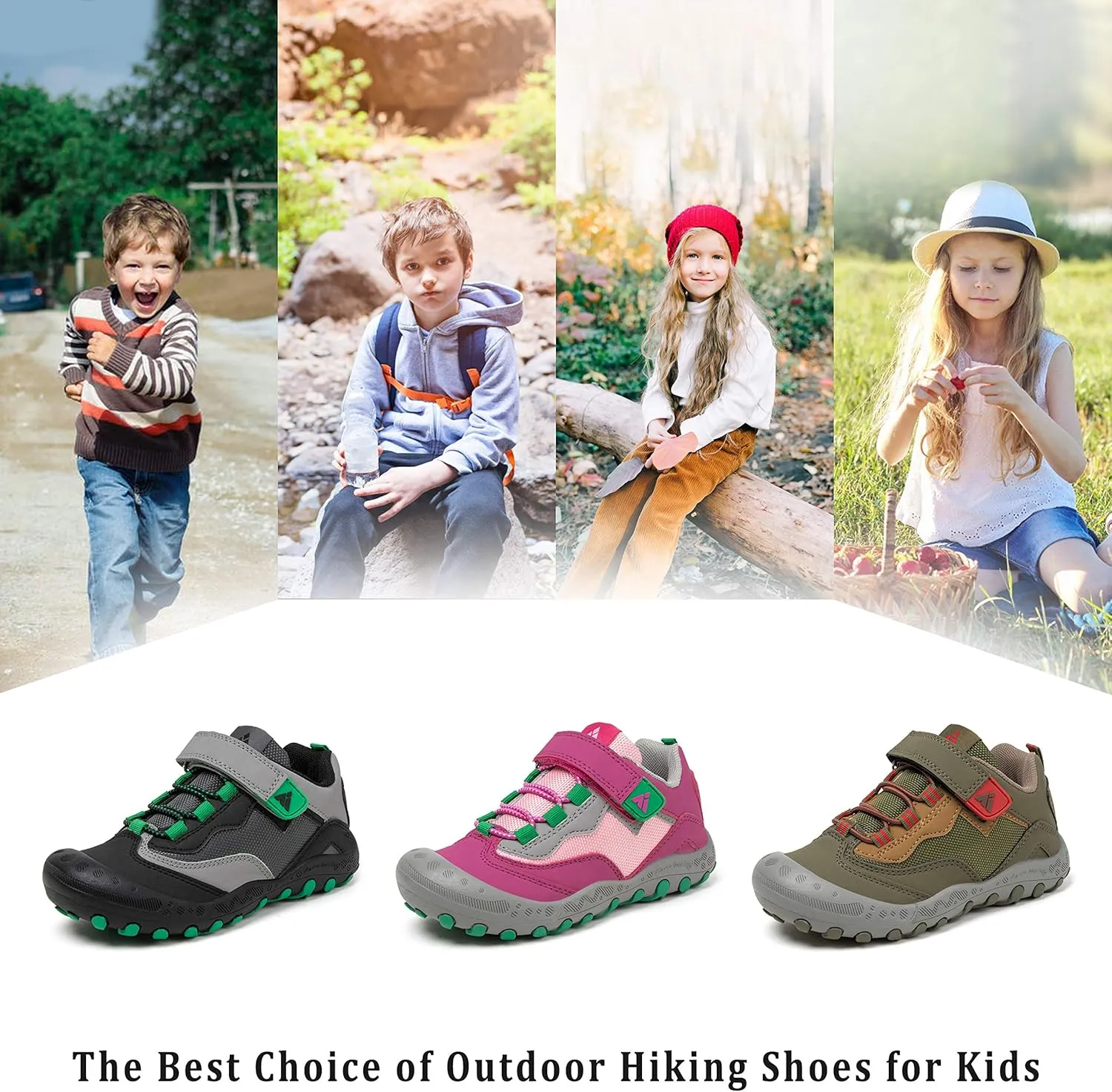 Mishansha Boys Girls Hiking Shoes Kids Anti Collision Hiking Boots Non Slip Sneakers Outdoor Trekking Walking Climbing Running
