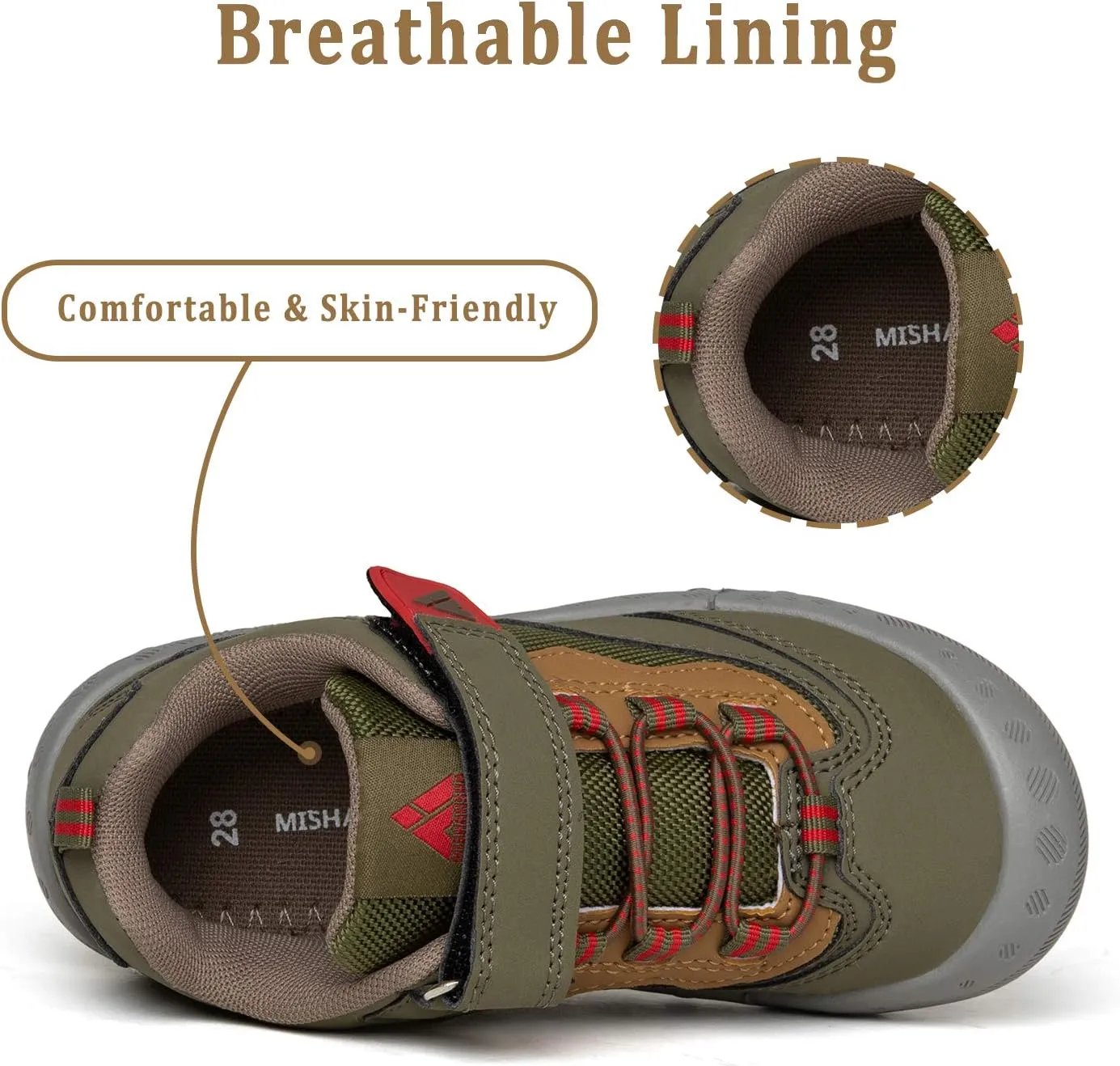 Mishansha Boys Girls Hiking Shoes Kids Anti Collision Hiking Boots Non Slip Sneakers Outdoor Trekking Walking Climbing Running