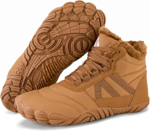 Mishansha Mens Womens Winter Barefoot Shoes Wide Toe Box Winter Boots Warm Lined Zero Drop Sole