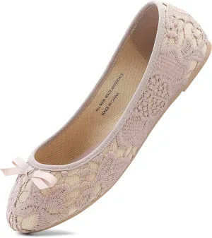 MIXIN Womens Ballet Flats Casual Loafers with Bowknot Round Toe Slip On for Women
