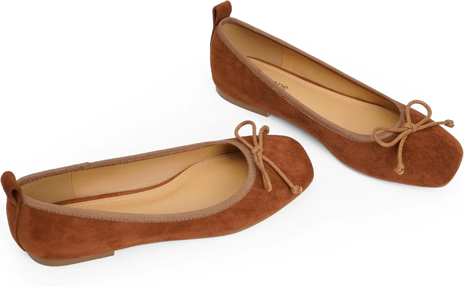 Modatope Ballet Flats with Bow Ballerina Closed Square Toe Slip on Bowknot Flats Shoes for Women Dressy