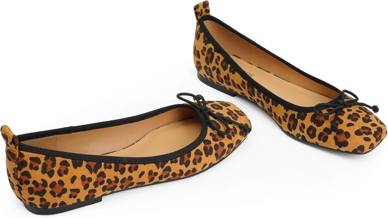 Modatope Ballet Flats with Bow Ballerina Closed Square Toe Slip on Bowknot Flats Shoes for Women Dressy