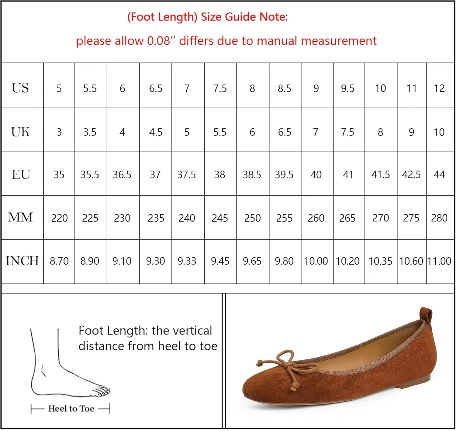 Modatope Ballet Flats with Bow Ballerina Closed Square Toe Slip on Bowknot Flats Shoes for Women Dressy