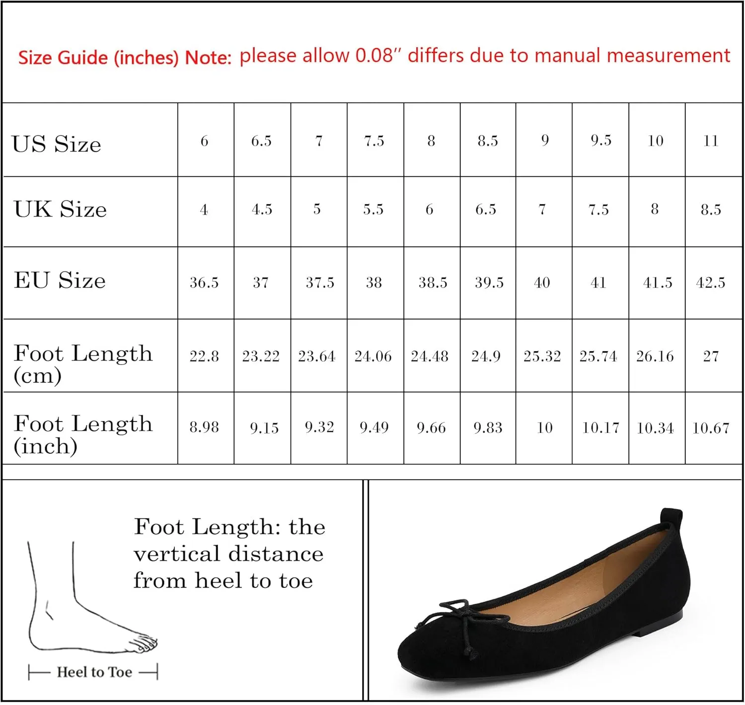Modatope Ballet Flats with Bow Ballerina Closed Square Toe Slip on Bowknot Flats Shoes for Women Dressy
