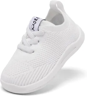 MORENDL Toddler Sneakers Baby Non-Slip Lightweight Breathable Barefoot Shoes Infant Tennis Walking Shoes