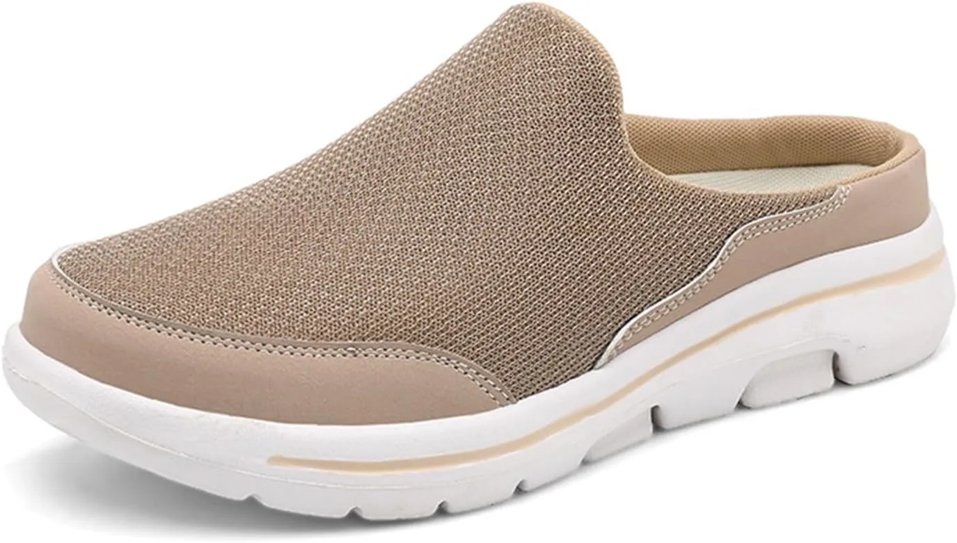 Mules for Women 2025 Breathable Orthopedic Slip On Clogs Comfortable Summer Arch Support Shoes Lightweight Open Back Shoes Comfort Slip-On Walking Mules Sneakers Closed Toe Slippers