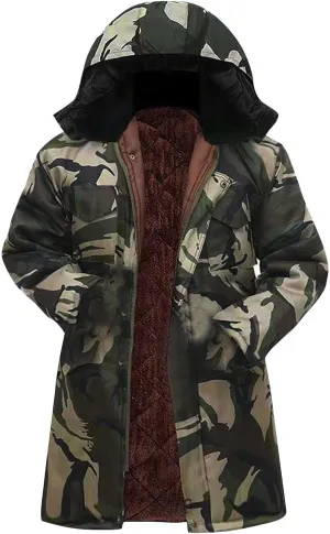 Muscularfit Men's Winter Thicken Camouflage Jacket Coat Warm Fleece Lined Puffer Parka Jackets Fur Coats with Removable Hood