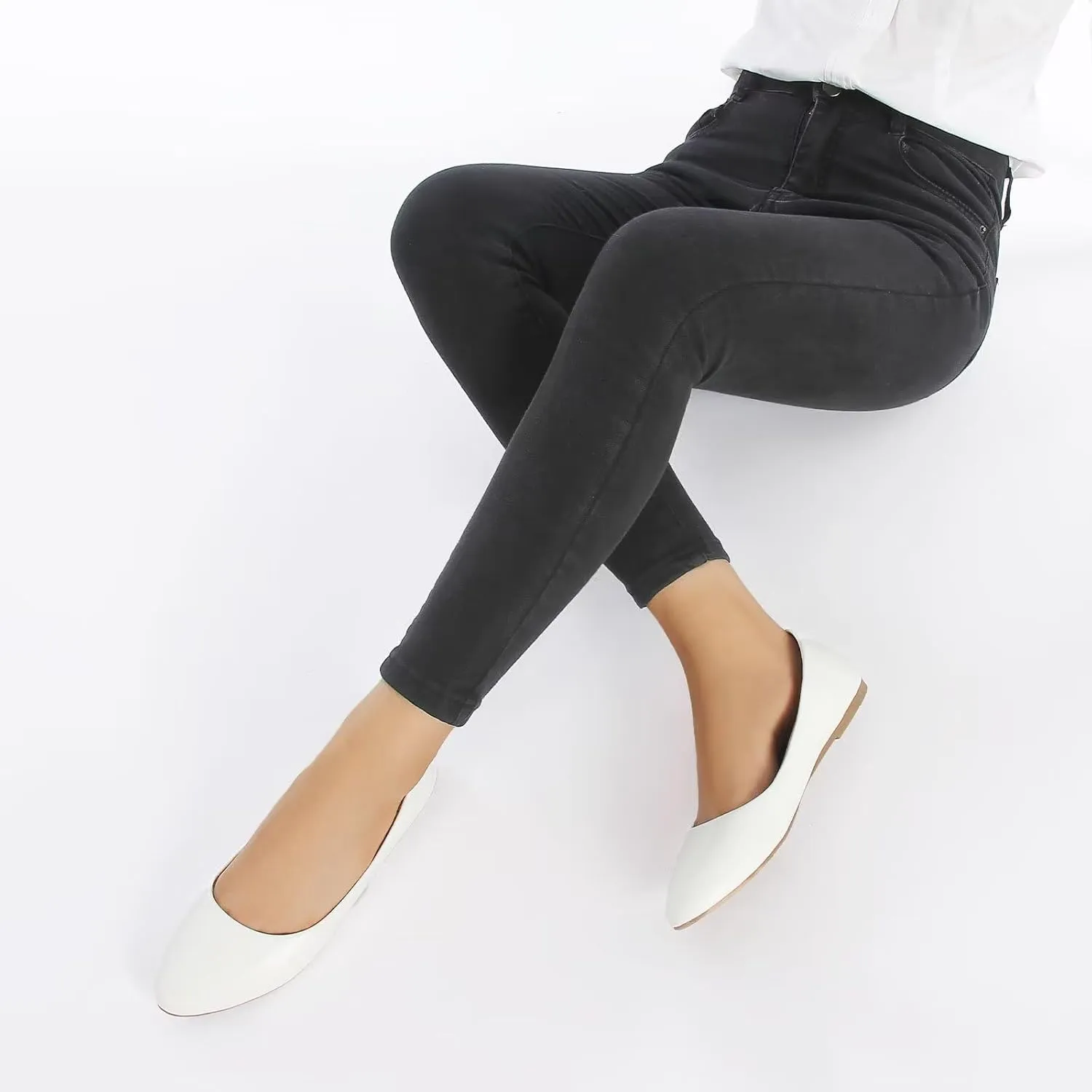 MUSSHOE Flats Shoes Women Pointed Toe Basic Womens Flats
