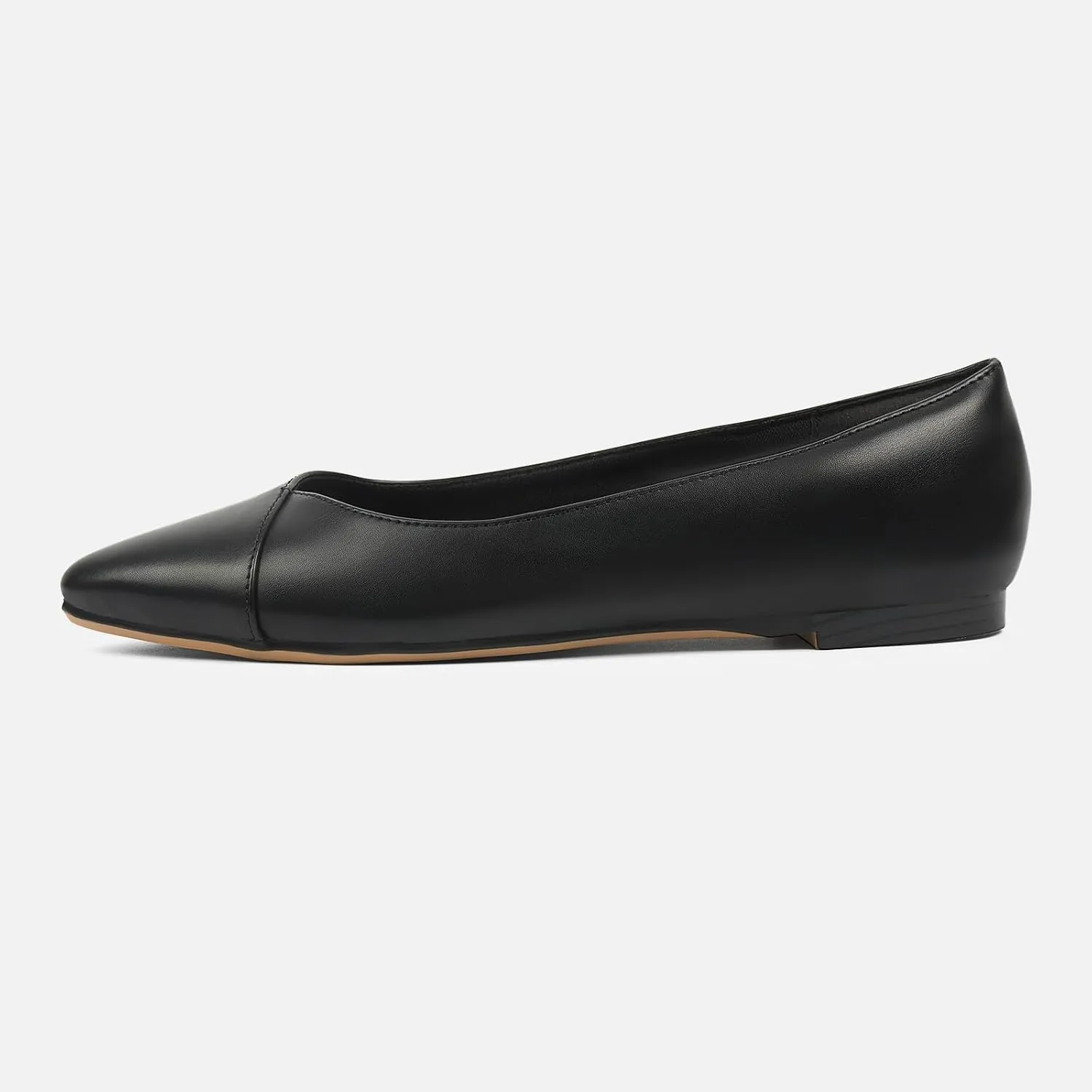 MUSSHOE Women’s Ballet Flat Shoes Comfortable Pointed Toe Slip on Black Shoes for Woman Classic Soft Shoes