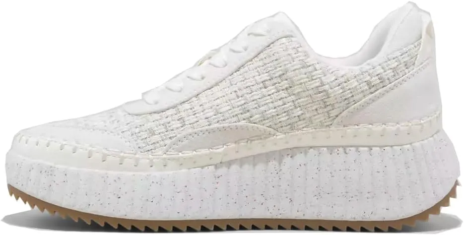 Natural Woven Lace Up Platform Sneakers for Women Low Top Stitching Classic Causal Shoes