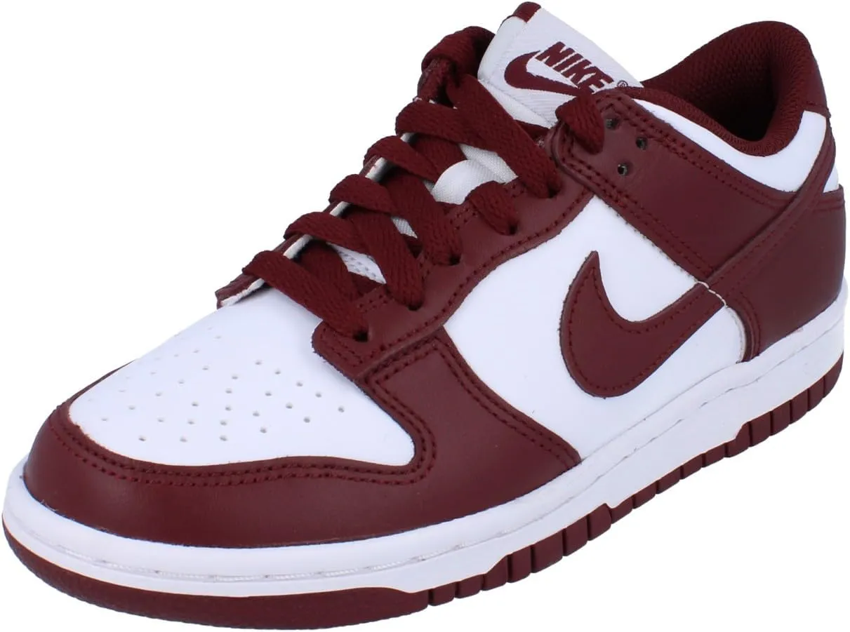 Nike Dunk Low Big Kids' Shoes (FB9109-115, White/Gym Red/Redwood)