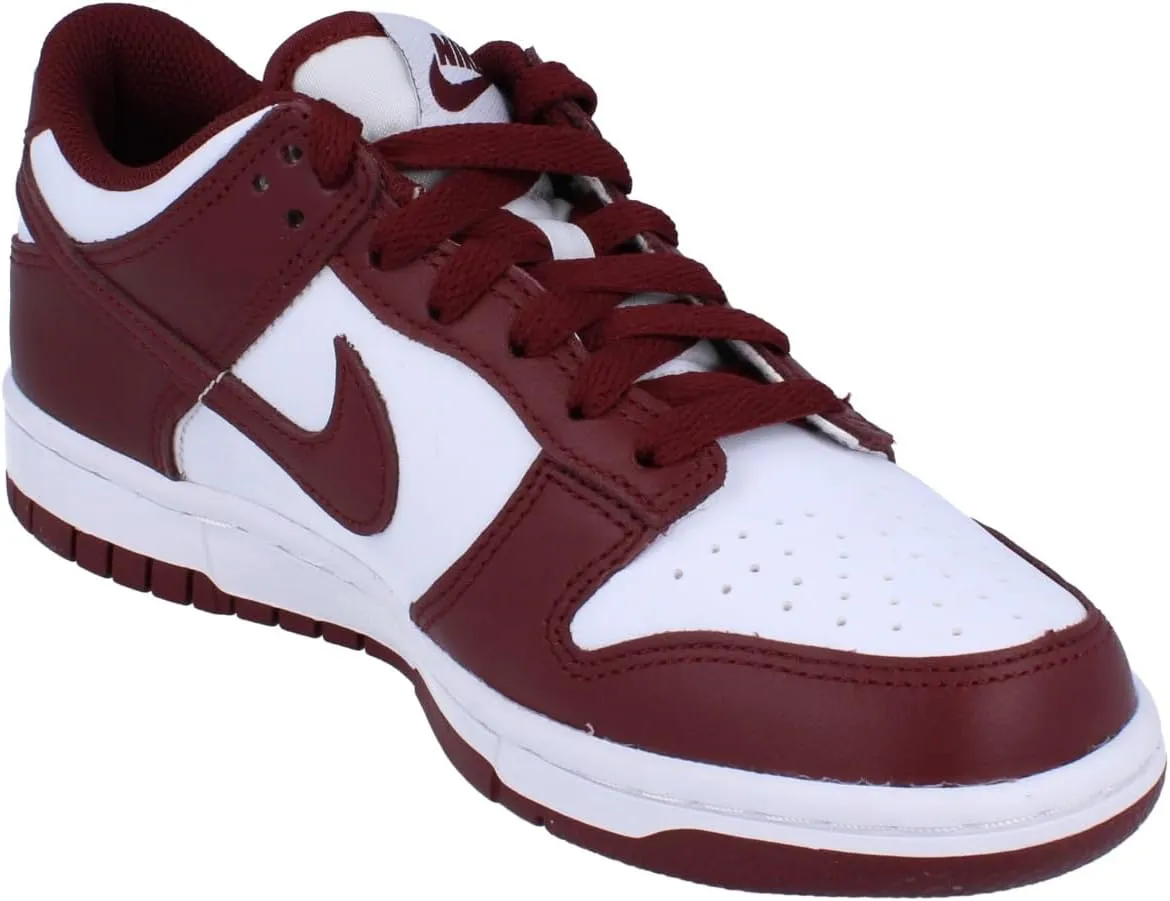 Nike Dunk Low Big Kids' Shoes (FB9109-115, White/Gym Red/Redwood)
