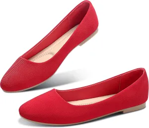 Obtaom Round Toe Women Flat Shoes Slip on Girls Dress Black Ballet Flats