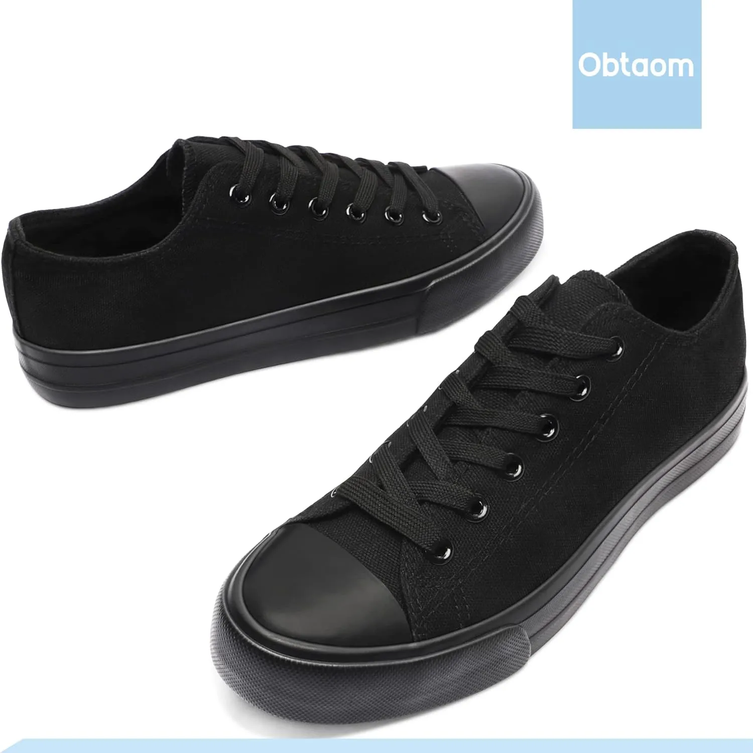 Obtaom Unisex Canvas Shoes Low Top Fashion Sneakers Slip on Walking Shoe