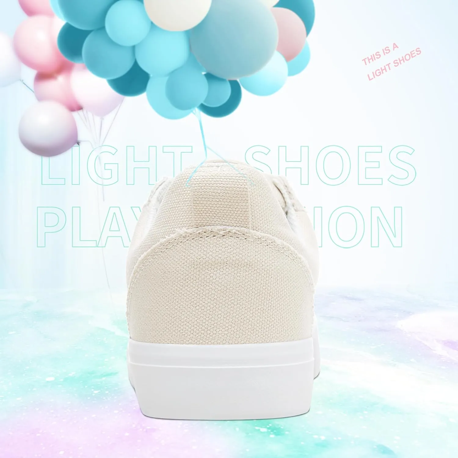 Obtaom Women's Canvas Sneakers Cute Lace up Fashion Sneaker Comfortable Skate Shoe for Lady Casual Tennis Flats
