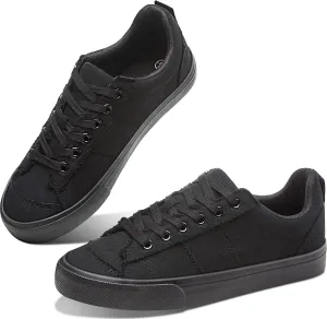 Obtaom Women's Canvas Sneakers Cute Lace up Fashion Sneaker Comfortable Skate Shoe for Lady Casual Tennis Flats