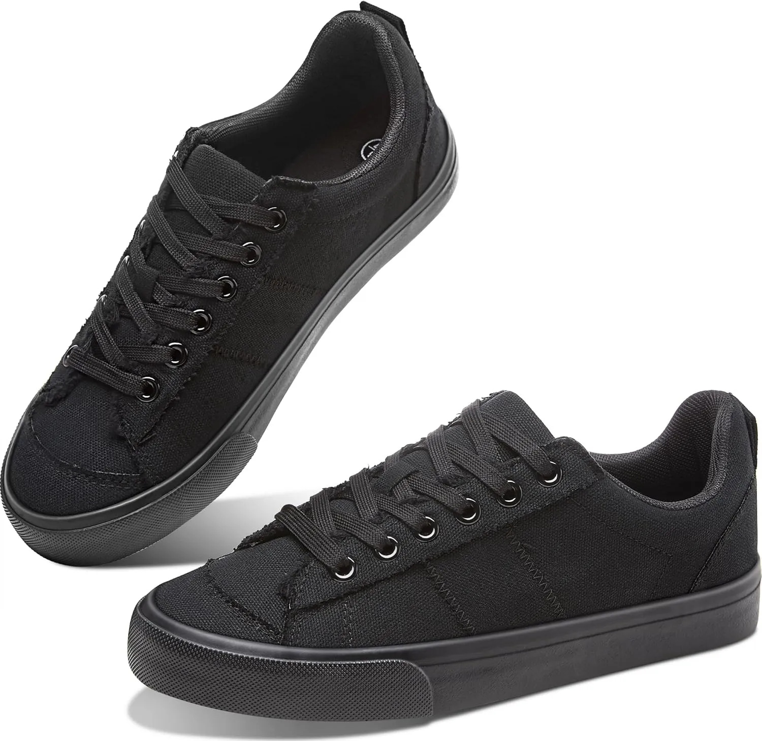 Obtaom Women's Canvas Sneakers Cute Lace up Fashion Sneaker Comfortable Skate Shoe for Lady Casual Tennis Flats
